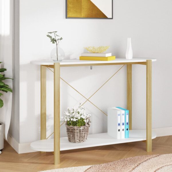 vidaXL Console Table White 43.3"x15"x29.5" Engineered Wood