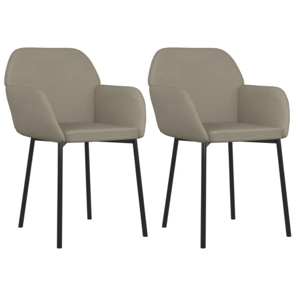 vidaXL Dining Chairs 2 pcs Light Gray Velvet - Image 2