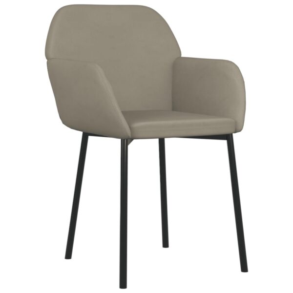 vidaXL Dining Chairs 2 pcs Light Gray Velvet - Image 3