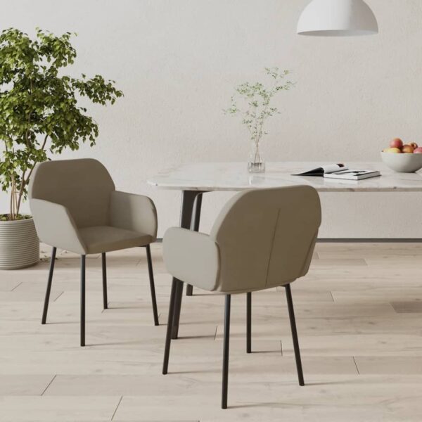 vidaXL Dining Chairs 2 pcs Light Gray Velvet