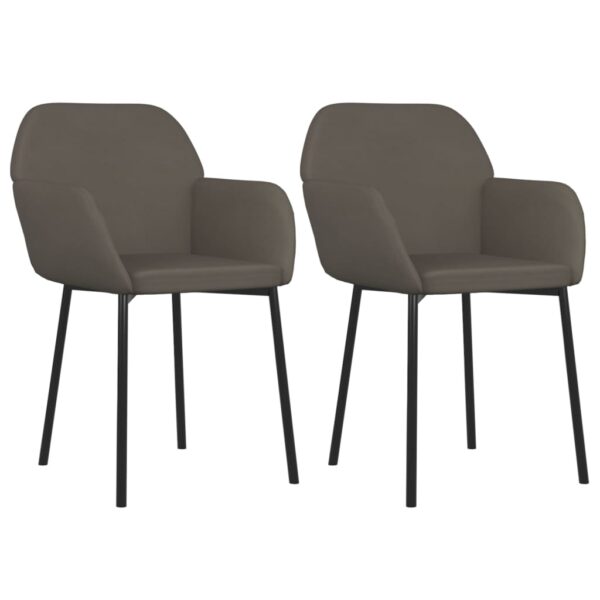 vidaXL Dining Chairs 2 pcs Dark Gray Velvet - Image 2