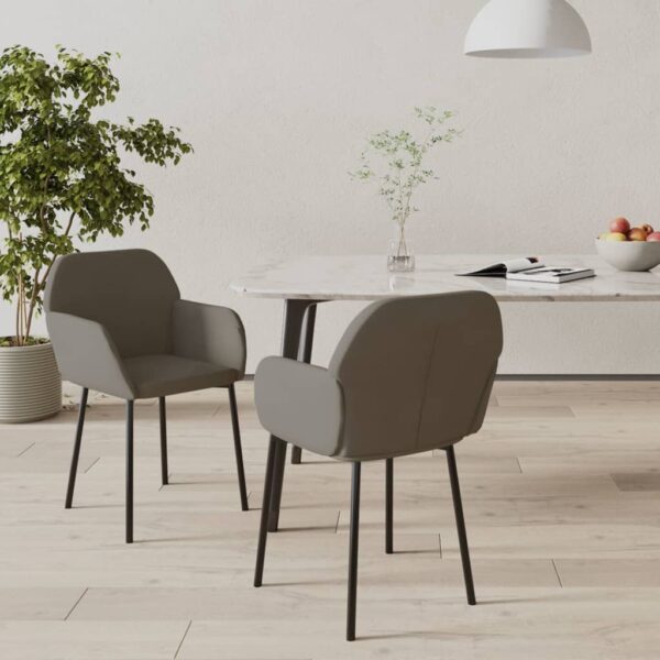 vidaXL Dining Chairs 2 pcs Dark Gray Velvet