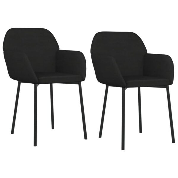 vidaXL Dining Chairs 2 pcs Black Velvet - Image 2