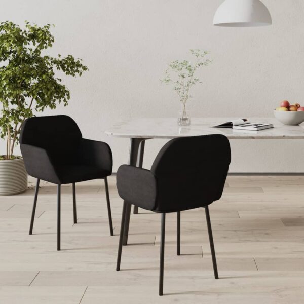 vidaXL Dining Chairs 2 pcs Black Velvet