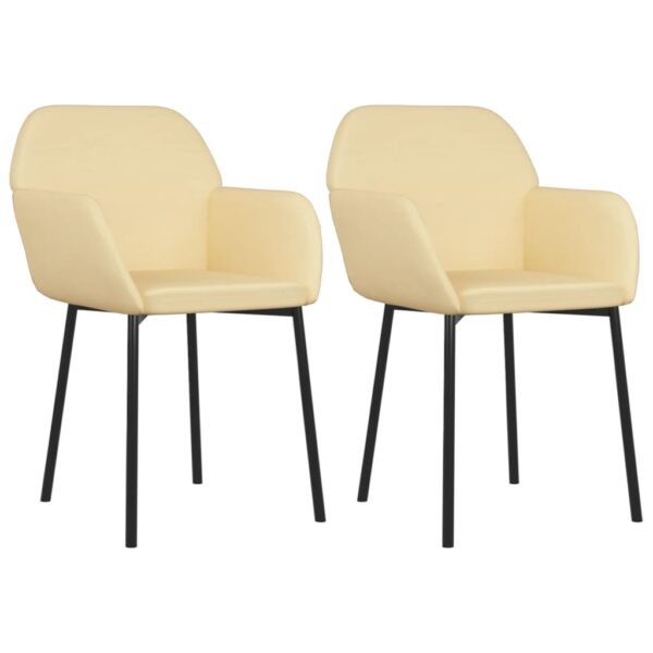 vidaXL Dining Chairs 2 pcs Cream Velvet - Image 2