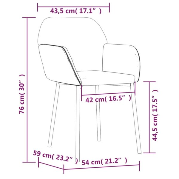 vidaXL Dining Chairs 2 pcs Cream Velvet - Image 8