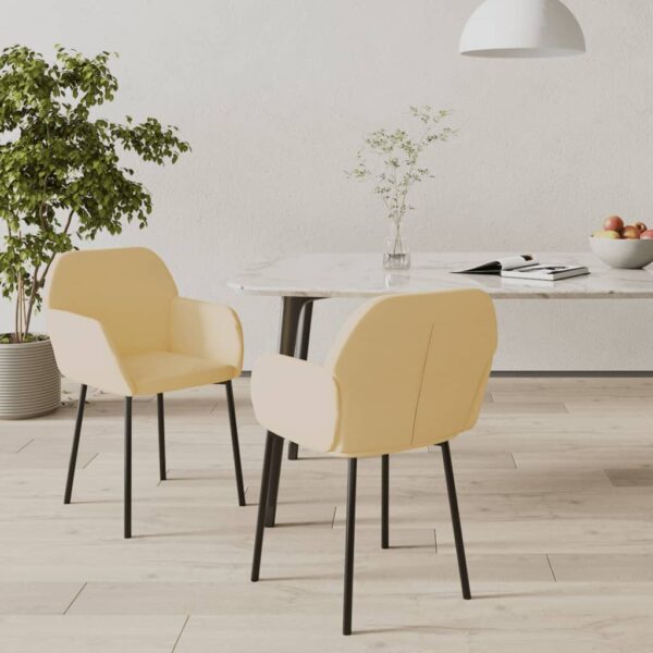 vidaXL Dining Chairs 2 pcs Cream Velvet