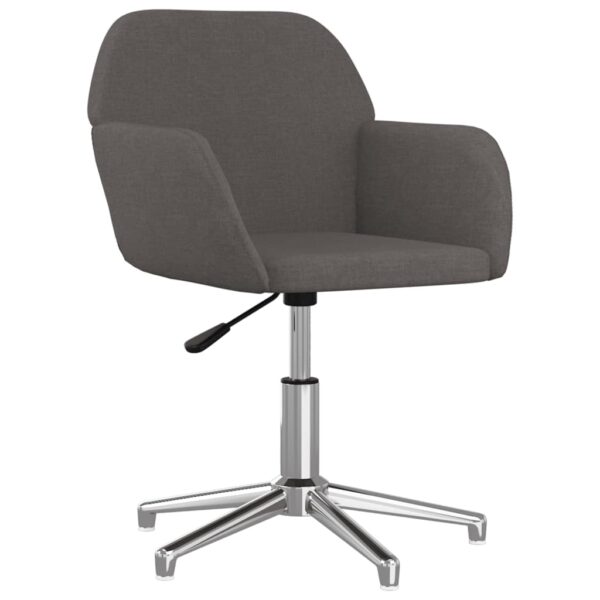 vidaXL Swivel Office Chair Dark Gray Fabric - Image 2