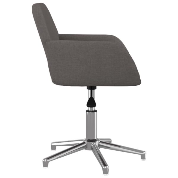 vidaXL Swivel Office Chair Dark Gray Fabric - Image 4