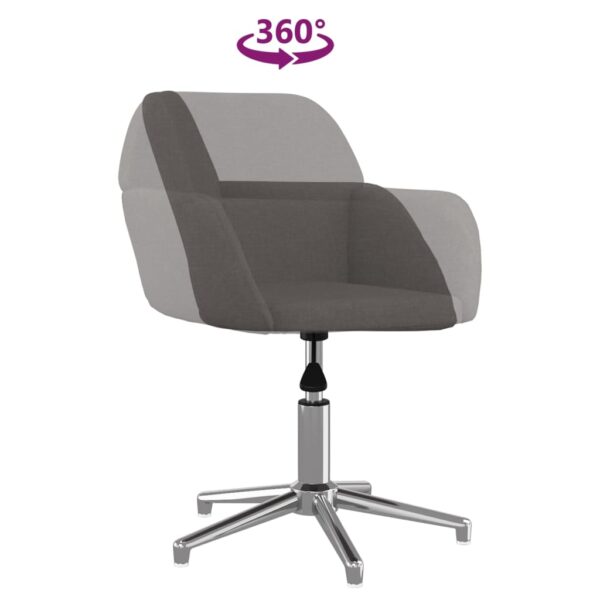 vidaXL Swivel Office Chair Dark Gray Fabric - Image 6