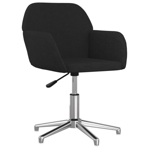 vidaXL Swivel Office Chair Black Fabric - Image 2