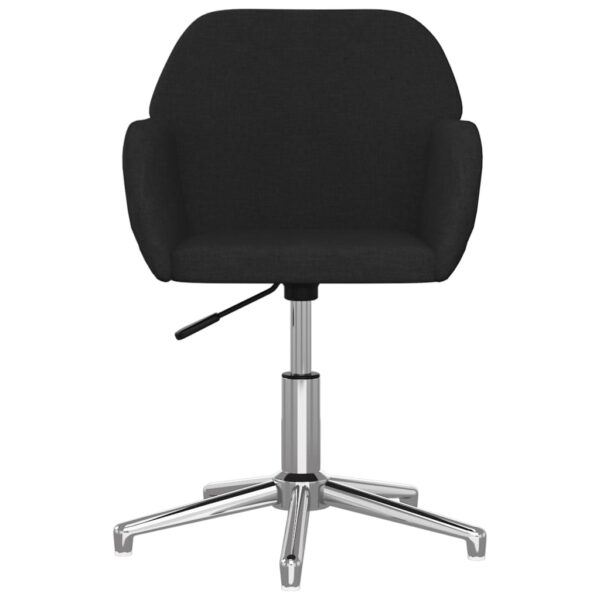 vidaXL Swivel Office Chair Black Fabric - Image 3