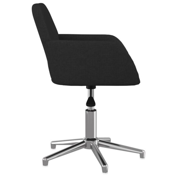 vidaXL Swivel Office Chair Black Fabric - Image 4