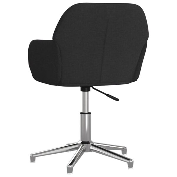 vidaXL Swivel Office Chair Black Fabric - Image 5