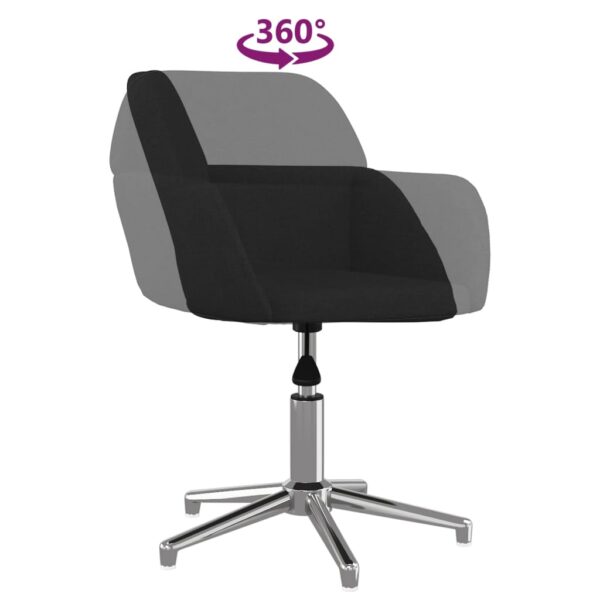 vidaXL Swivel Office Chair Black Fabric - Image 6