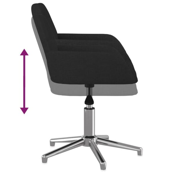 vidaXL Swivel Office Chair Black Fabric - Image 7