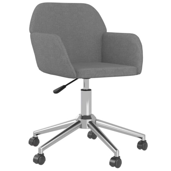 vidaXL Swivel Office Chair Light Gray Fabric - Image 2