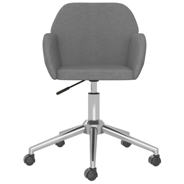 vidaXL Swivel Office Chair Light Gray Fabric - Image 3