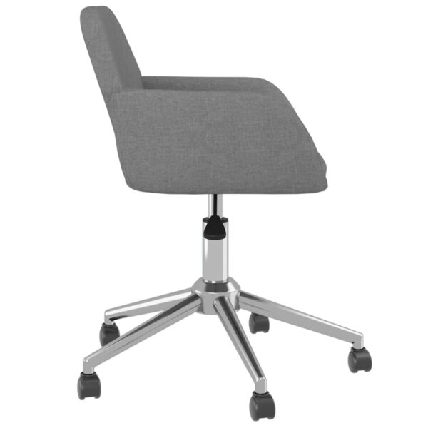 vidaXL Swivel Office Chair Light Gray Fabric - Image 4