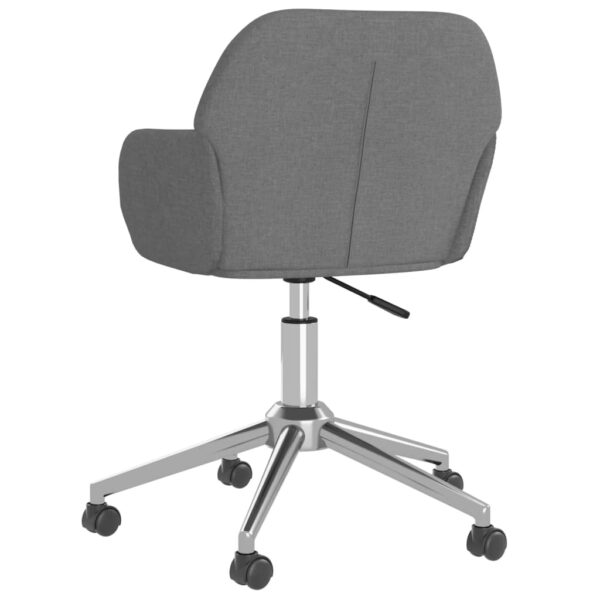 vidaXL Swivel Office Chair Light Gray Fabric - Image 5