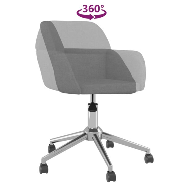 vidaXL Swivel Office Chair Light Gray Fabric - Image 6