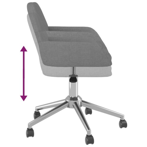 vidaXL Swivel Office Chair Light Gray Fabric - Image 7