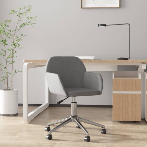 vidaXL Swivel Office Chair Light Gray Fabric