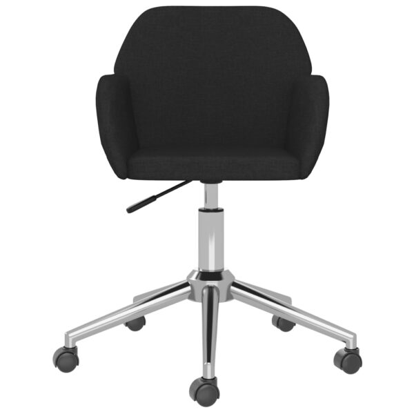 vidaXL Swivel Office Chair Black Fabric - Image 3