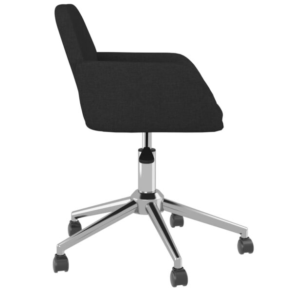 vidaXL Swivel Office Chair Black Fabric - Image 4