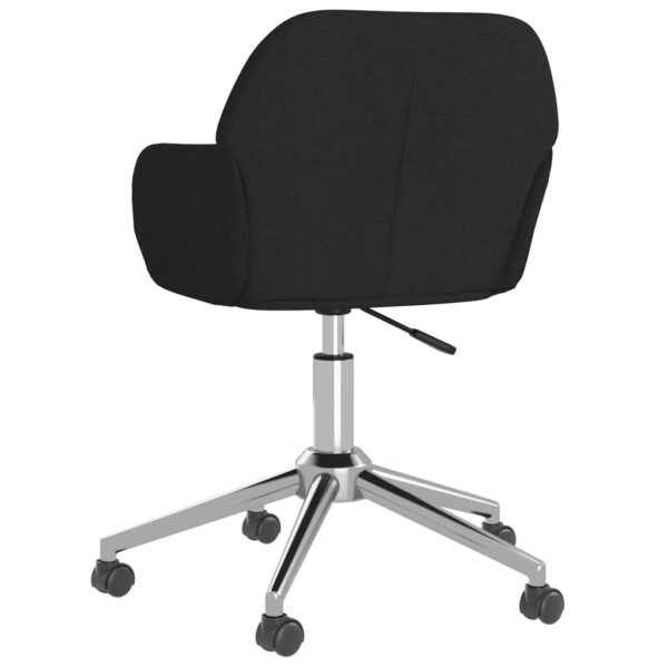 vidaXL Swivel Office Chair Black Fabric - Image 5