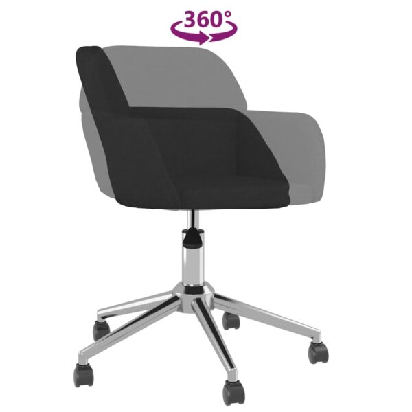 vidaXL Swivel Office Chair Black Fabric - Image 6