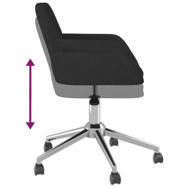 vidaXL Swivel Office Chair Black Fabric - Image 7