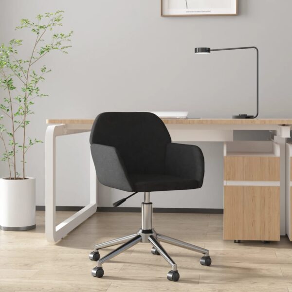 vidaXL Swivel Office Chair Black Fabric