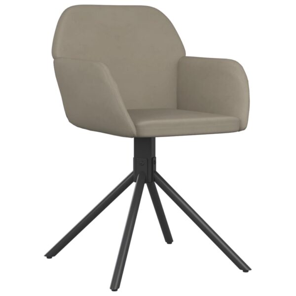 vidaXL Swivel Dining Chairs 2 pcs Light Gray Velvet - Image 3