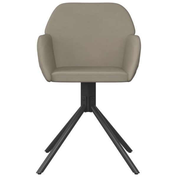 vidaXL Swivel Dining Chairs 2 pcs Light Gray Velvet - Image 4