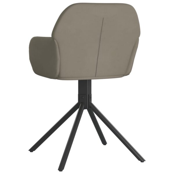 vidaXL Swivel Dining Chairs 2 pcs Light Gray Velvet - Image 6