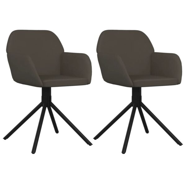 vidaXL Swivel Dining Chairs 2 pcs Dark Gray Velvet - Image 2