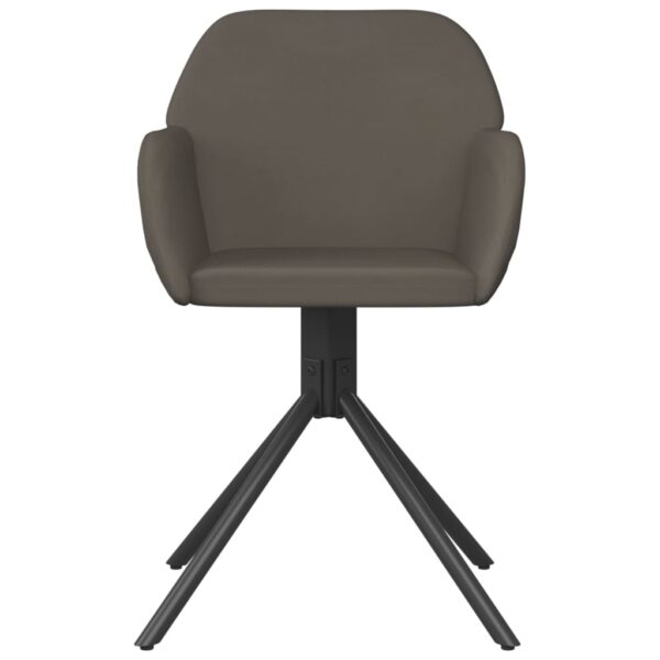 vidaXL Swivel Dining Chairs 2 pcs Dark Gray Velvet - Image 4