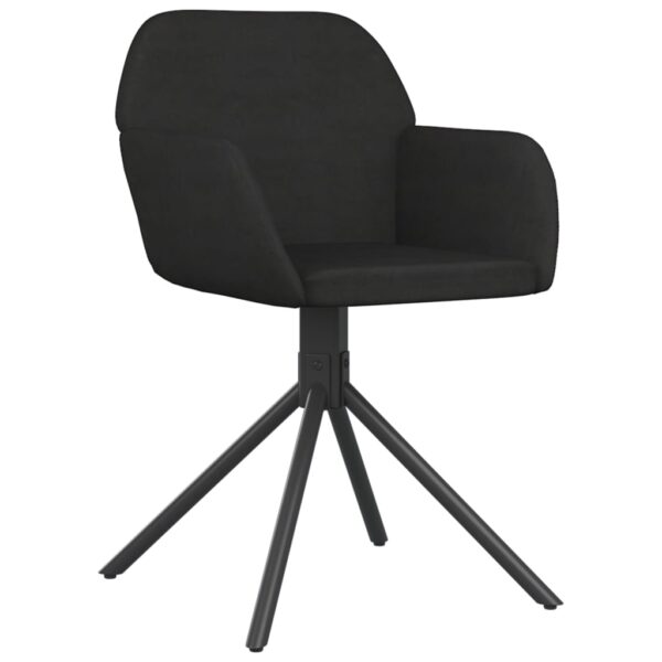 vidaXL Swivel Dining Chairs 2 pcs Black Velvet - Image 3