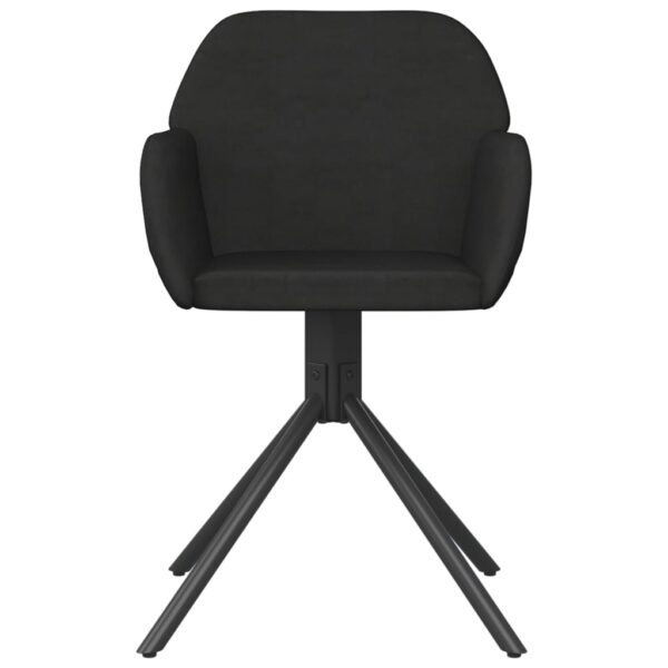 vidaXL Swivel Dining Chairs 2 pcs Black Velvet - Image 4