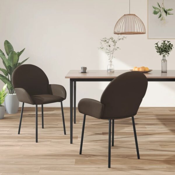 vidaXL Dining Chairs 2 pcs Brown Faux Leather