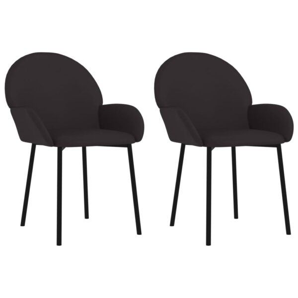 vidaXL Dining Chairs 2 pcs Black Faux Leather - Image 2