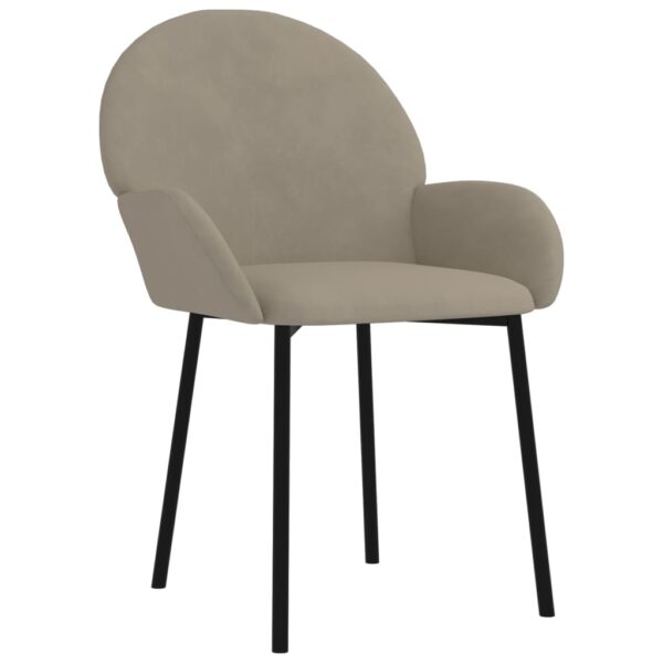 vidaXL Dining Chairs 2 pcs Light Gray Velvet - Image 3