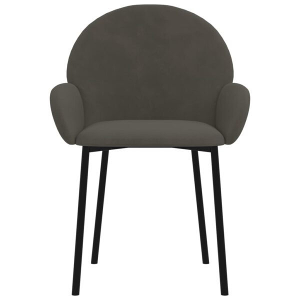 vidaXL Dining Chairs 2 pcs Dark Gray Velvet - Image 4