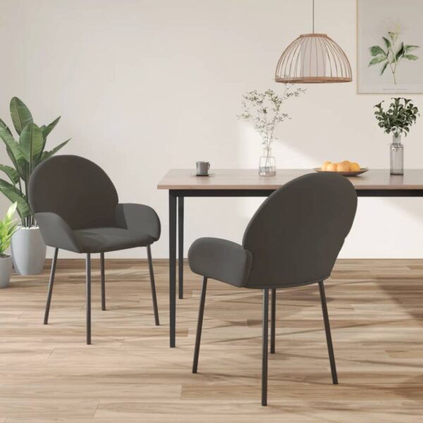 vidaXL Dining Chairs 2 pcs Dark Gray Velvet