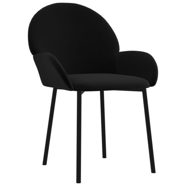 vidaXL Dining Chairs 2 pcs Black Velvet - Image 3