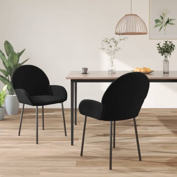 vidaXL Dining Chairs 2 pcs Black Velvet