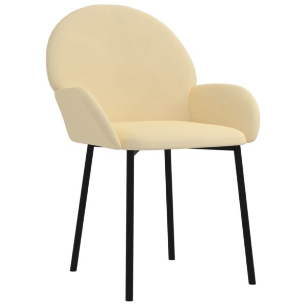 vidaXL Dining Chairs 2 pcs Cream Velvet - Image 3