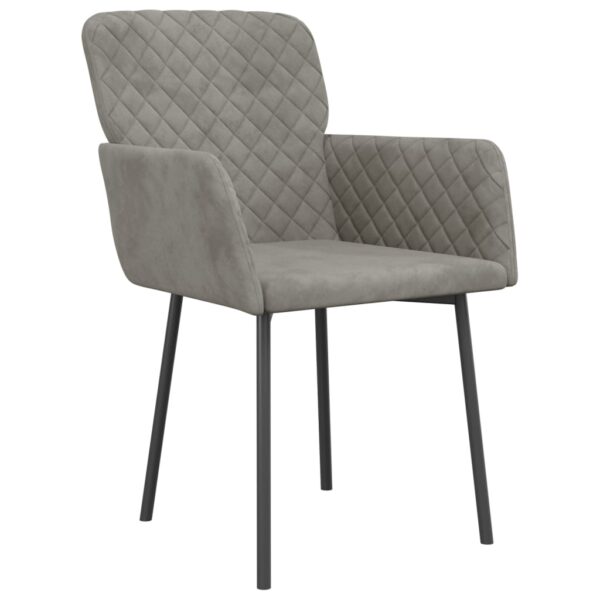 vidaXL Dining Chairs 2 pcs Light Gray Velvet - Image 3