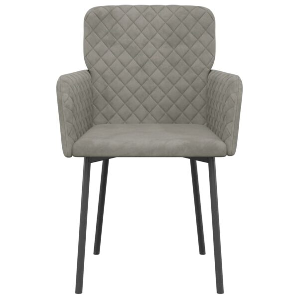 vidaXL Dining Chairs 2 pcs Light Gray Velvet - Image 4